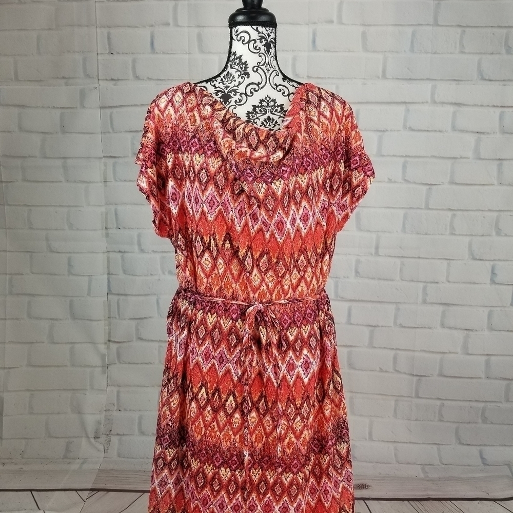 Avenue sz 26/28 open weave lined dress tie waist